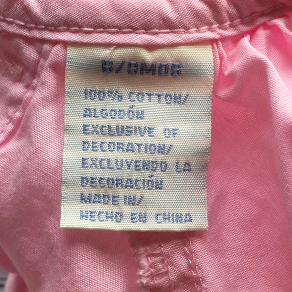 2 Infant Ruffled Ruched Cotton Dresses, button-up in back - Picture 7 of 10